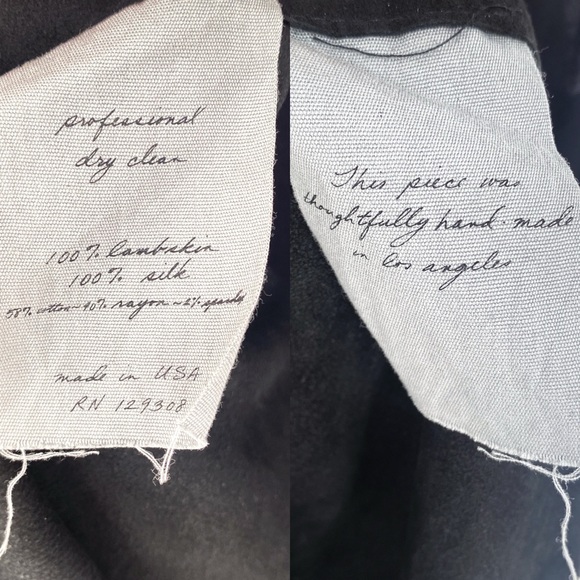 RAQUEL ALLEGRA | Lambskin & Silk Contrast Shift Dress in Black | M - Picture 11 of 13